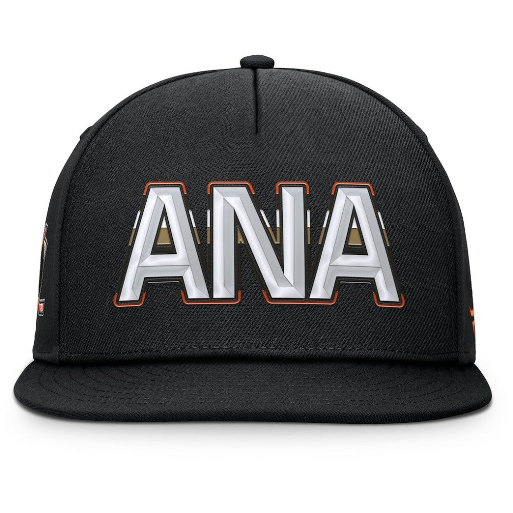 Anaheim Ducks Fanatics Authentic Pro Rink Team Code Snapback Hat Black