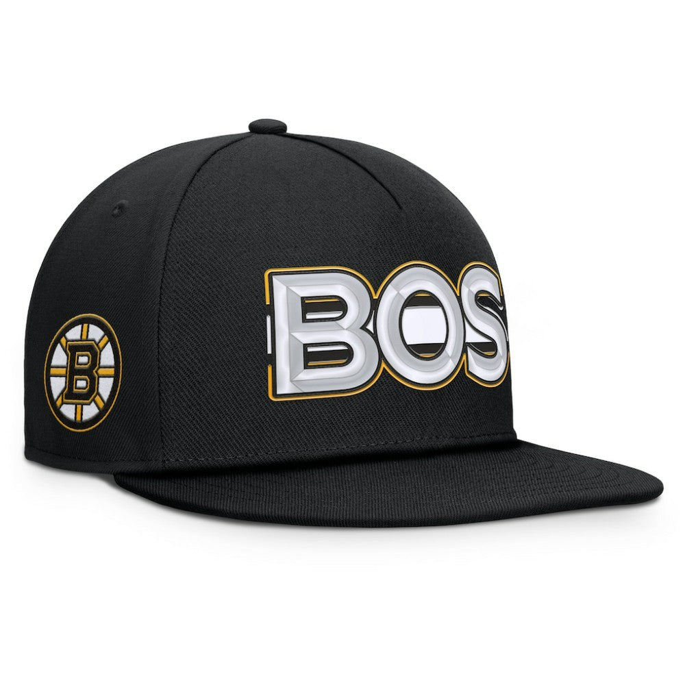 Boston Bruins Fanatics Authentic Pro Rink Team Code Snapback Hat Black