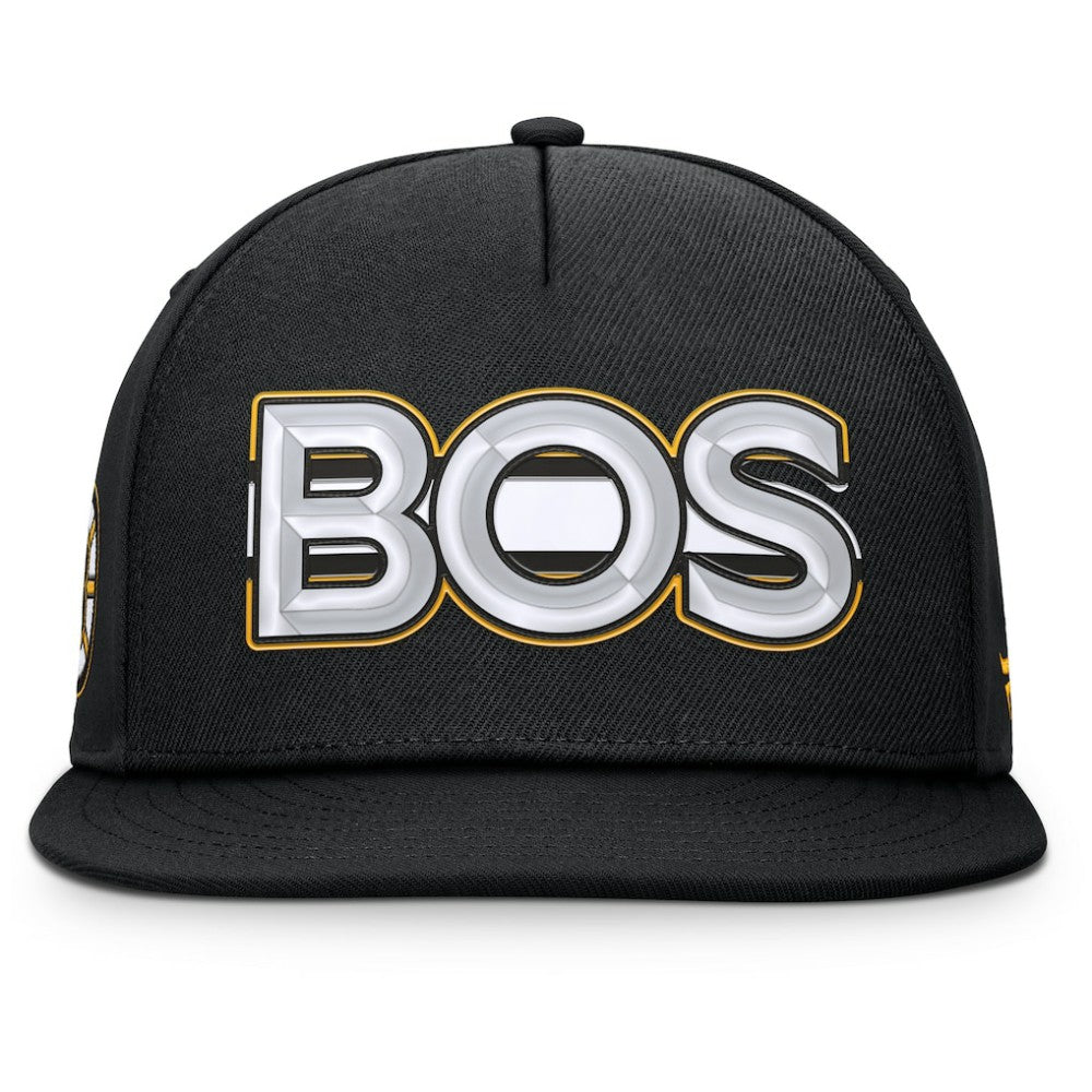 Boston Bruins Fanatics Authentic Pro Rink Team Code Snapback Hat Black