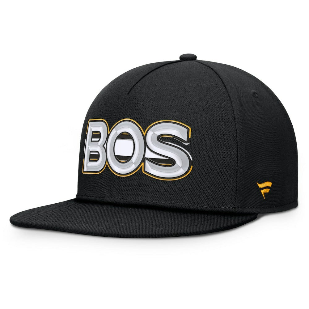 Boston Bruins Fanatics Authentic Pro Rink Team Code Snapback Hat Black