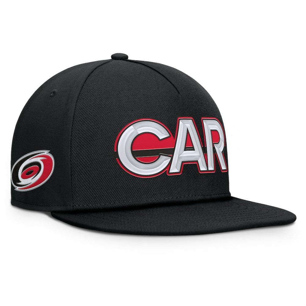 Carolina Hurricanes Fanatics Authentic Pro Rink Team Code Snapback Hat Black