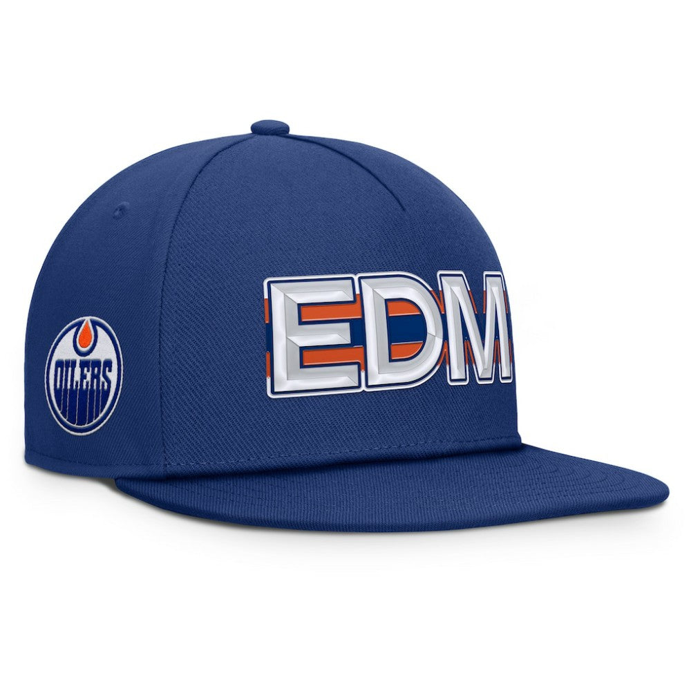 Edmonton Oilers Fanatics Authentic Pro Rink Team Code Snapback Hat Royal