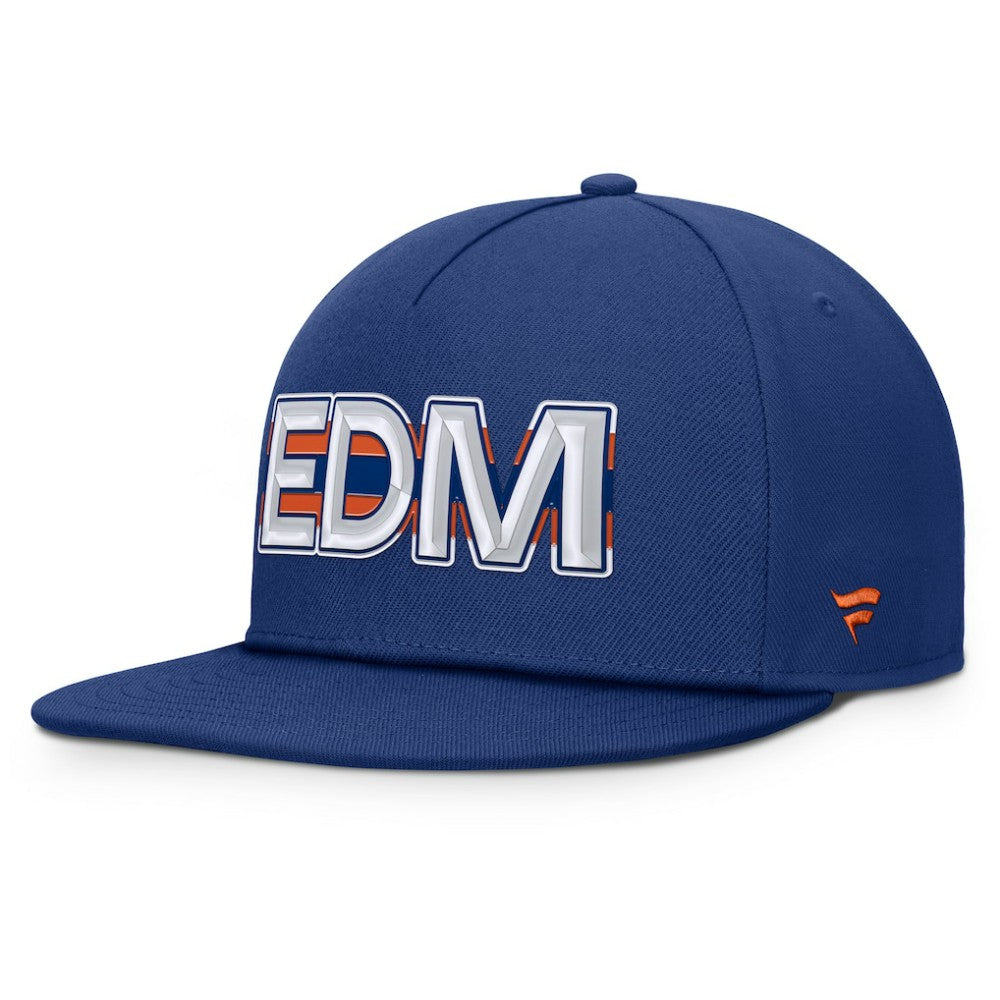 Edmonton Oilers Fanatics Authentic Pro Rink Team Code Snapback Hat Royal