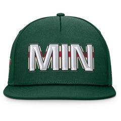 Minnesota Wild Fanatics Authentic Pro Rink Team Code Snapback Hat Green