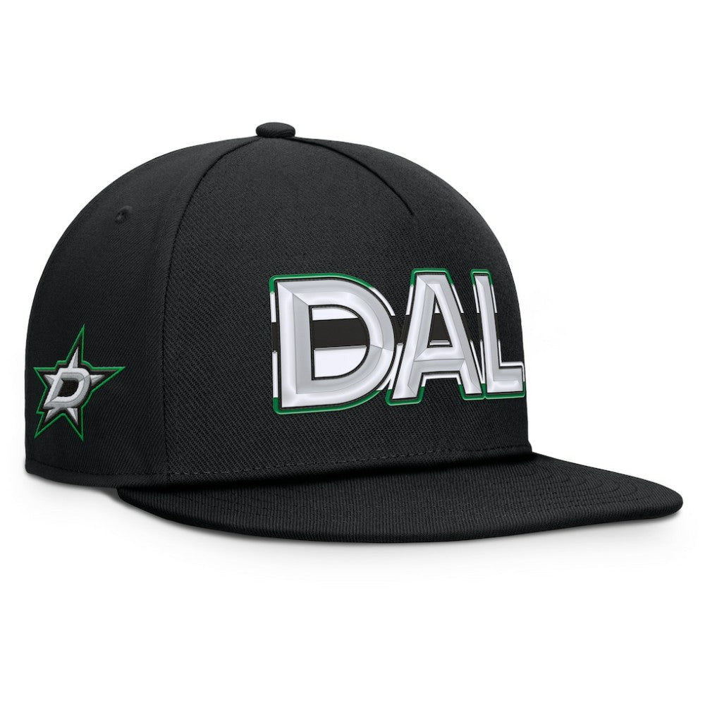 Dallas Stars Fanatics Authentic Pro Rink Team Code Snapback Hat Black