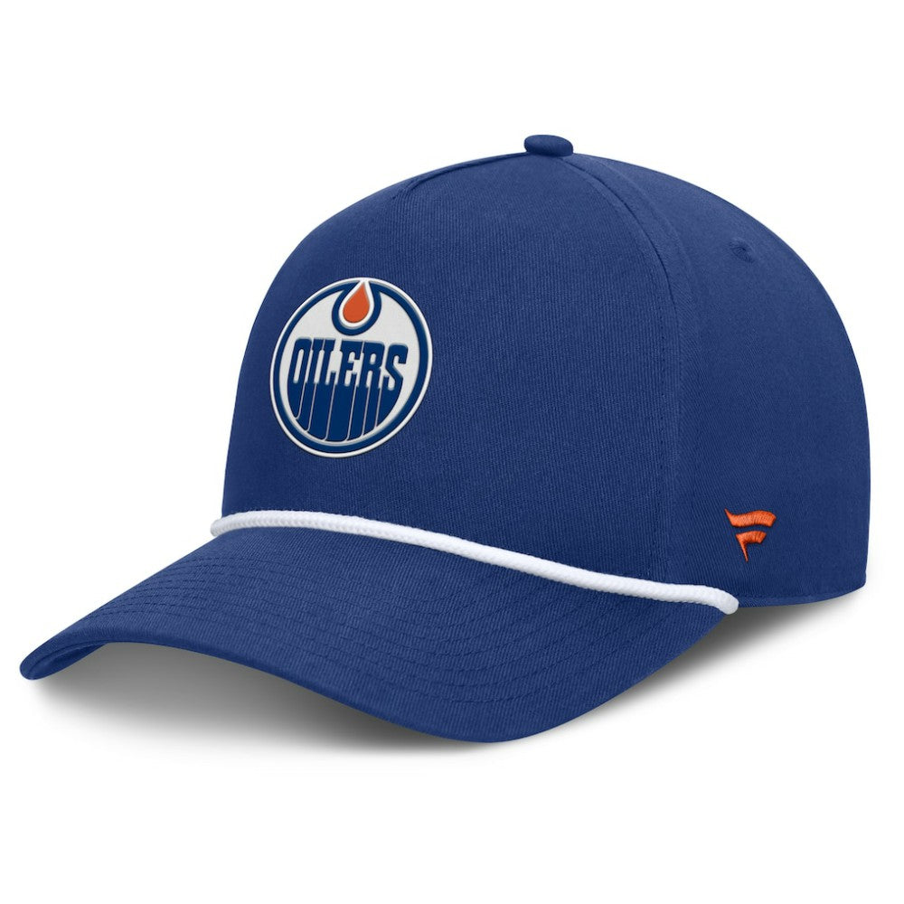 Edmonton Oilers Fanatics Authentic Pro Rink Roper A-Frame Adjustable Hat Royal