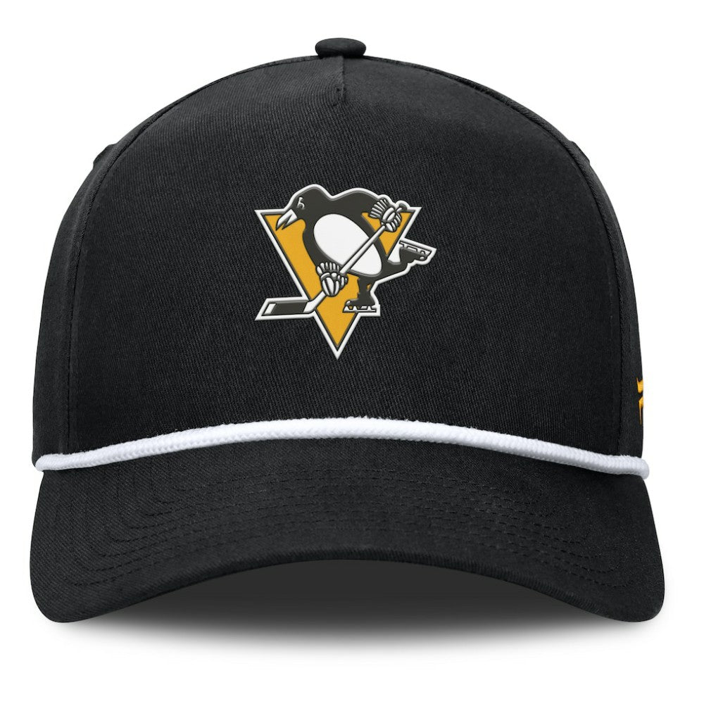 Pittsburgh Penguins Fanatics Authentic Pro Rink Roper A-Frame Adjustable Hat Black