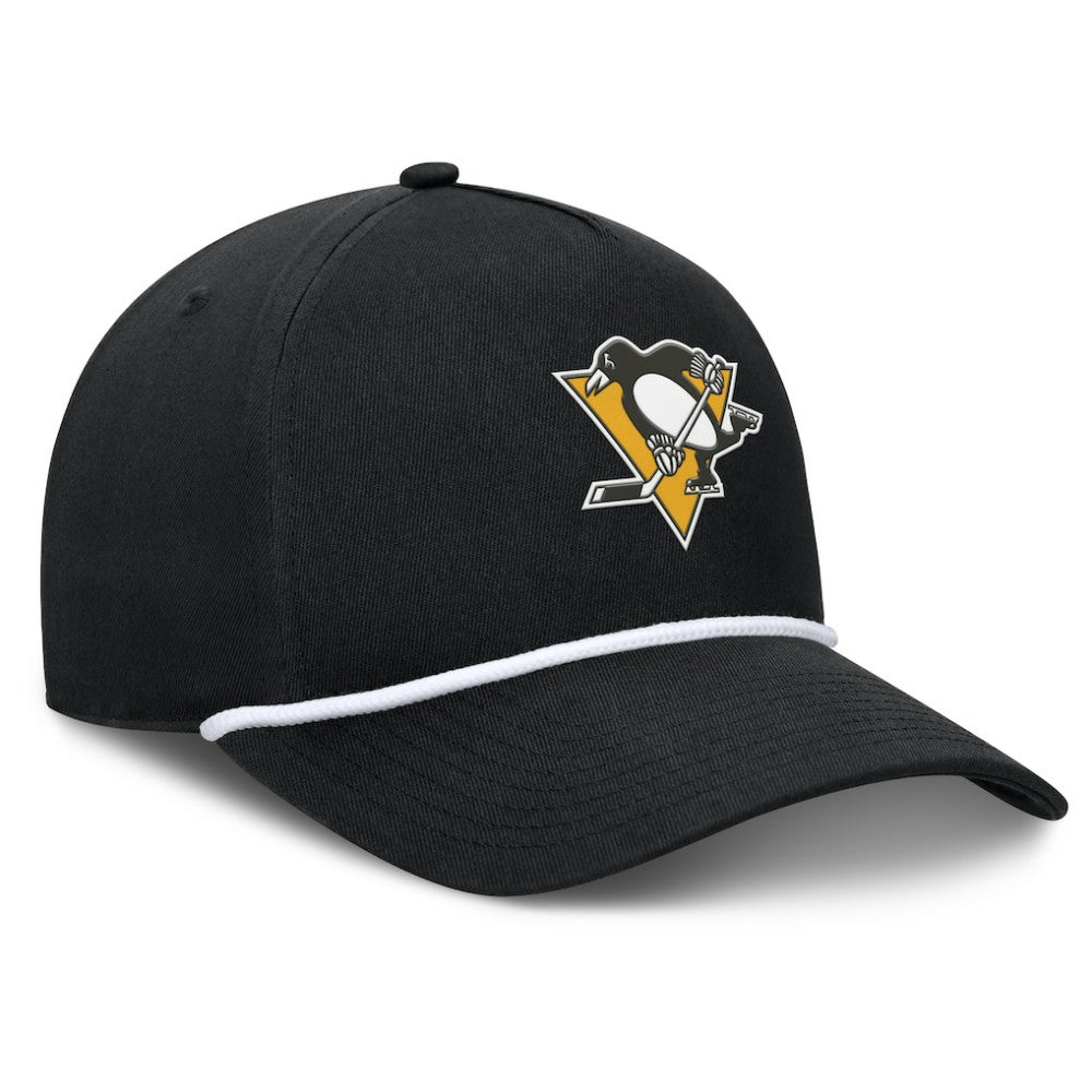 Pittsburgh Penguins Fanatics Authentic Pro Rink Roper A-Frame Adjustable Hat Black
