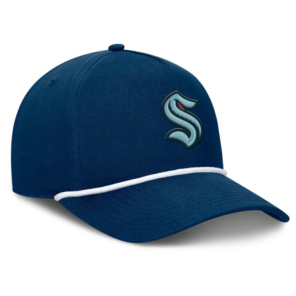 Seattle Kraken Fanatics Authentic Pro Rink Roper A-Frame Adjustable Hat Deep Sea Blue