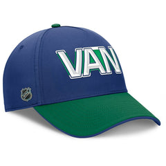 Vancouver Canucks Fanatics Authentic Pro Rink Team Code Flex Hat Blue/Green
