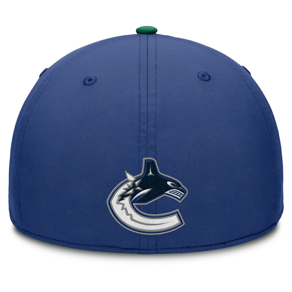 Vancouver Canucks Fanatics Authentic Pro Rink Team Code Flex Hat Blue/Green