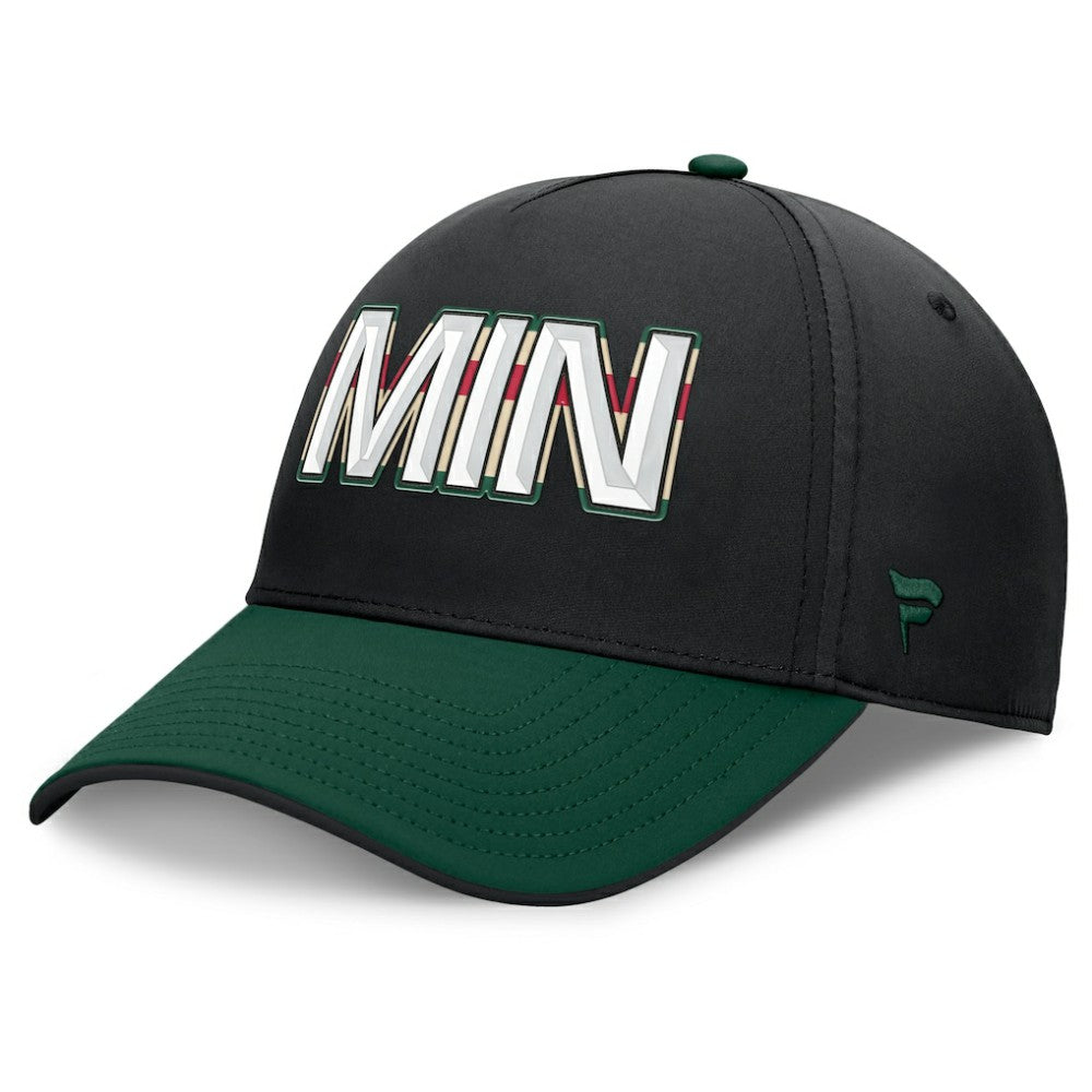 Minnesota Wild Fanatics Authentic Pro Rink Team Code Flex Hat Black/Green