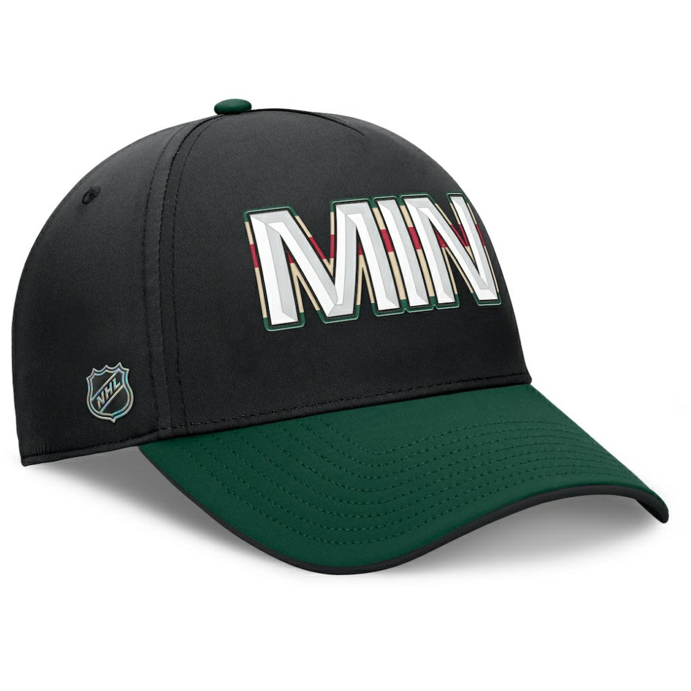 Minnesota Wild Fanatics Authentic Pro Rink Team Code Flex Hat Black/Green