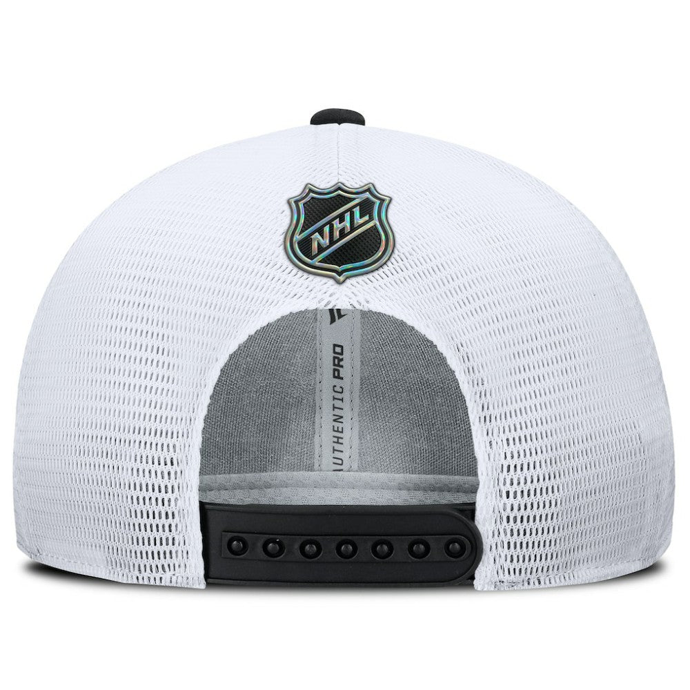 Utah Mammoth Fanatics Authentic Pro Rink Lockup Adjustable Trucker Hat Black/White