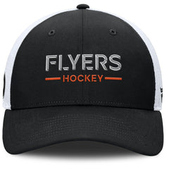 Philadelphia Flyers Fanatics Authentic Pro Rink Lockup Adjustable Trucker Hat Black/White