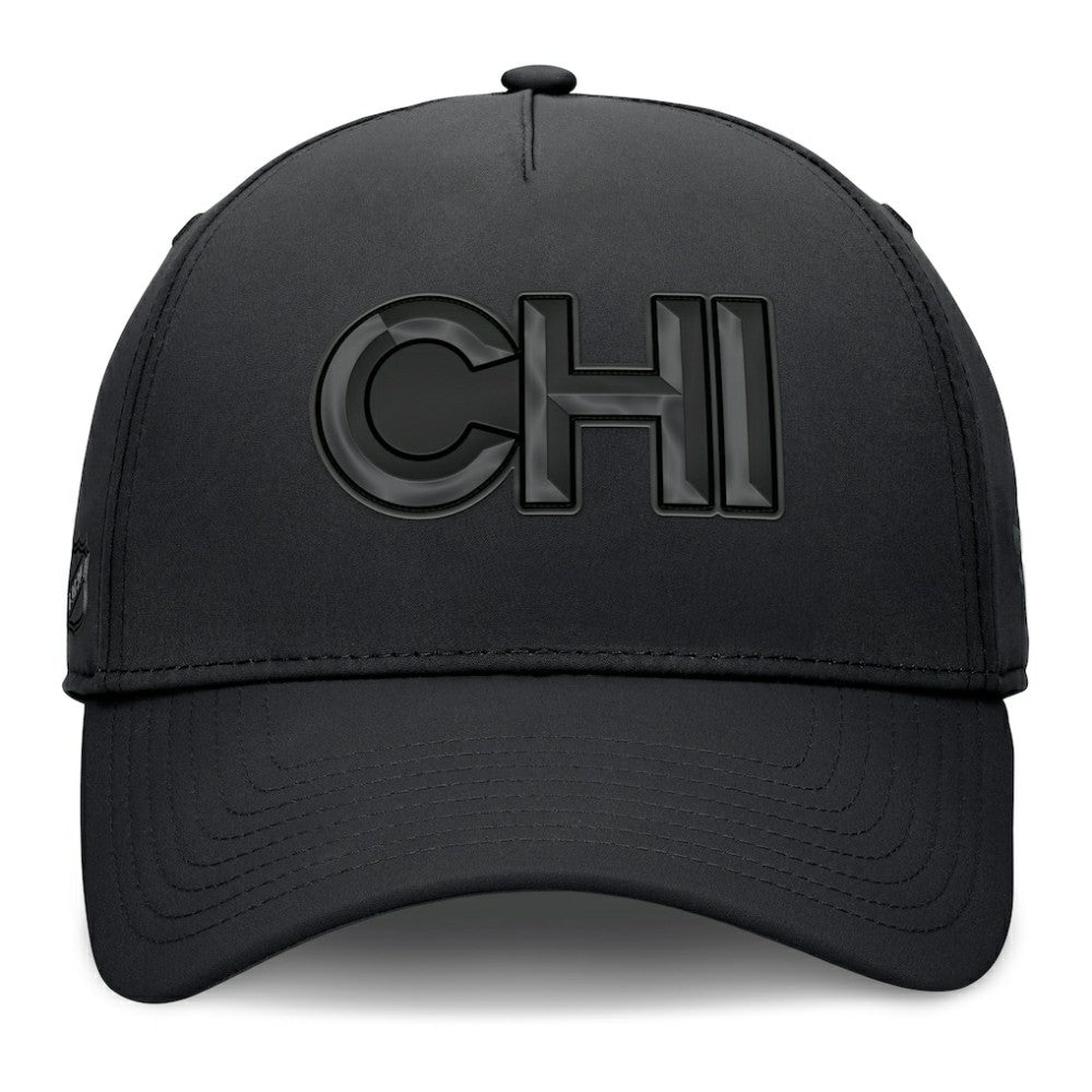 Chicago Blackhawks Fanatics Authentic Pro Road Team Code Flex Hat Black