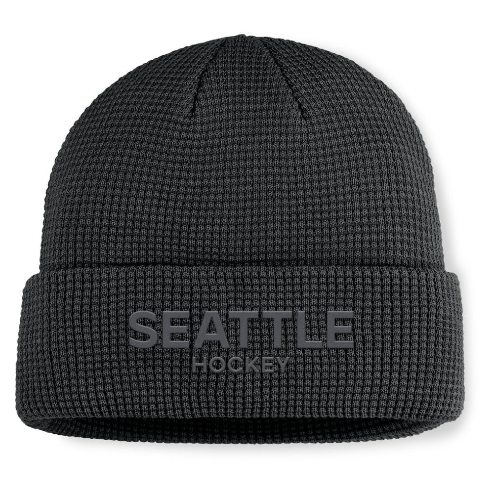 Seattle Kraken Fanatics Authentic Pro Road Cuffed Knit Hat Black