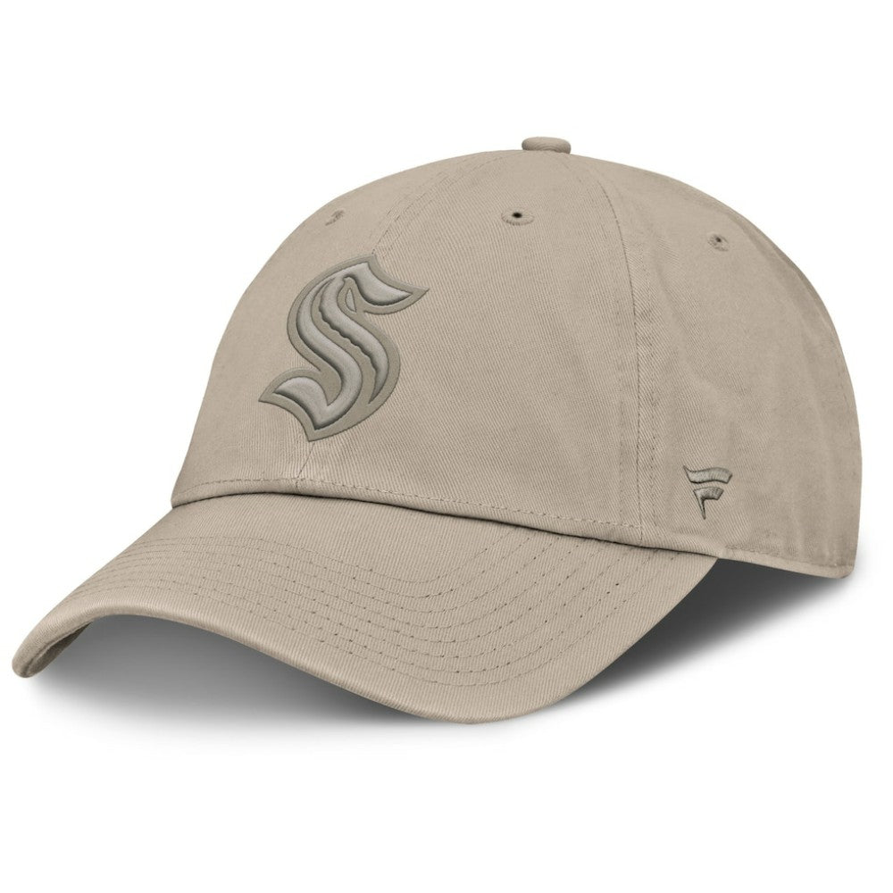 Seattle Kraken Fanatics Authentic Pro Road Adjustable Hat Tan