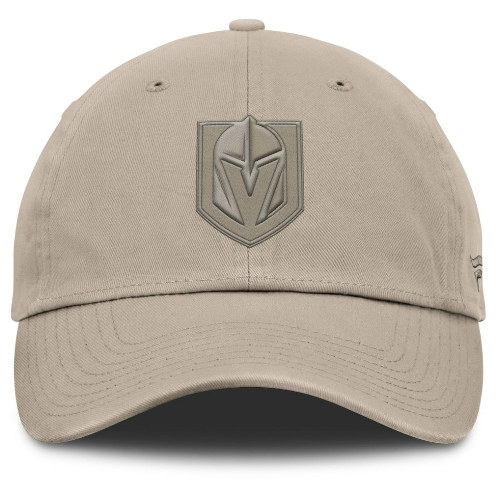 Vegas Golden Knights Fanatics Authentic Pro Road Adjustable Hat Tan