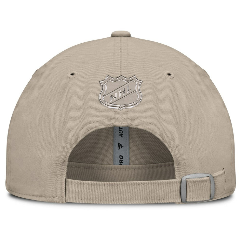 Vegas Golden Knights Fanatics Authentic Pro Road Adjustable Hat Tan