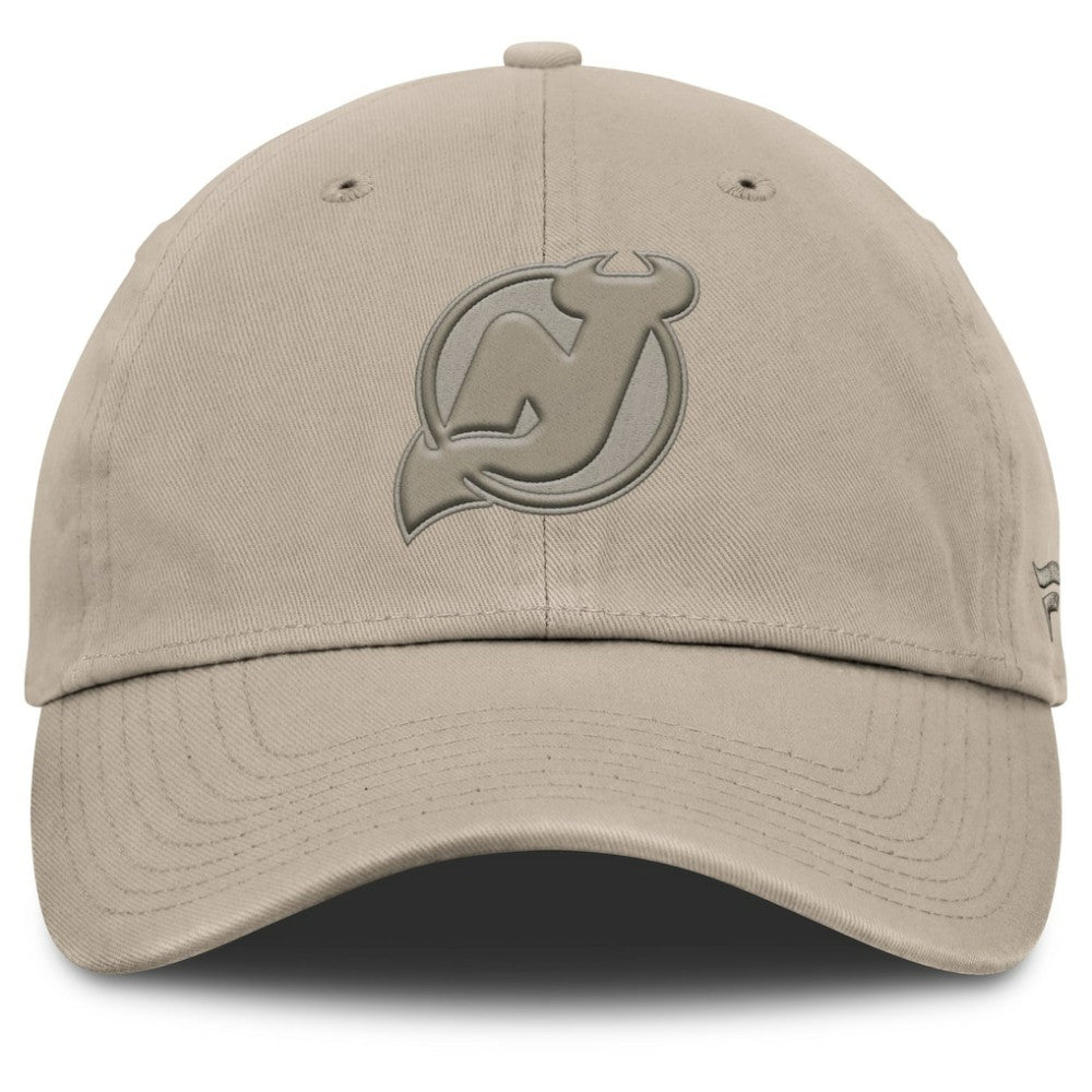 New Jersey Devils Fanatics Authentic Pro Road Adjustable Hat Tan