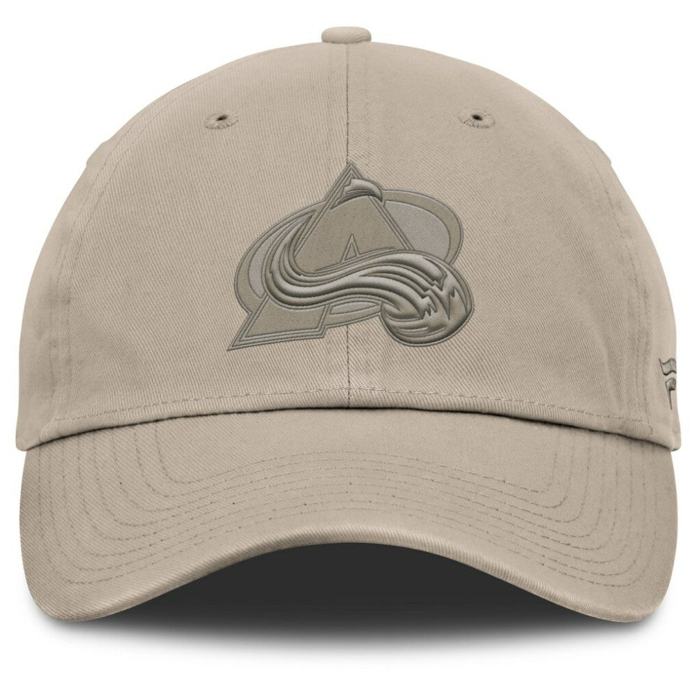 Colorado Avalanche Fanatics Authentic Pro Road Adjustable Hat Tan