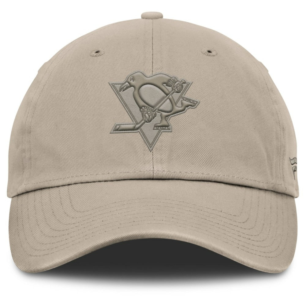 Pittsburgh Penguins Fanatics Authentic Pro Road Adjustable Hat Tan