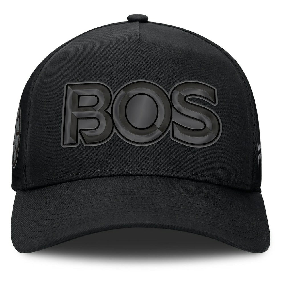 Boston Bruins Fanatics Authentic Pro Road Team Code Trucker Adjustable Hat Black