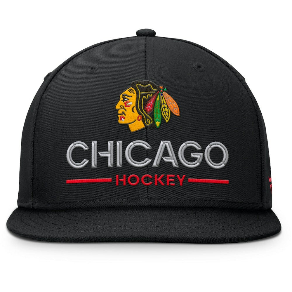 Chicago Blackhawks Fanatics Authentic Pro Rink Lockup Snapback Hat Black
