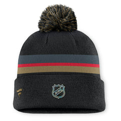 Vegas Golden Knights Fanatics Authentic Pro Rink Cuffed Knit Hat with Pom Charcoal