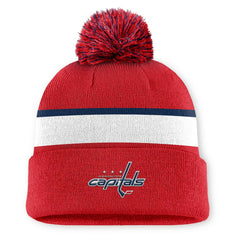 Washington Capitals Fanatics Authentic Pro Rink Cuffed Knit Hat with Pom Red