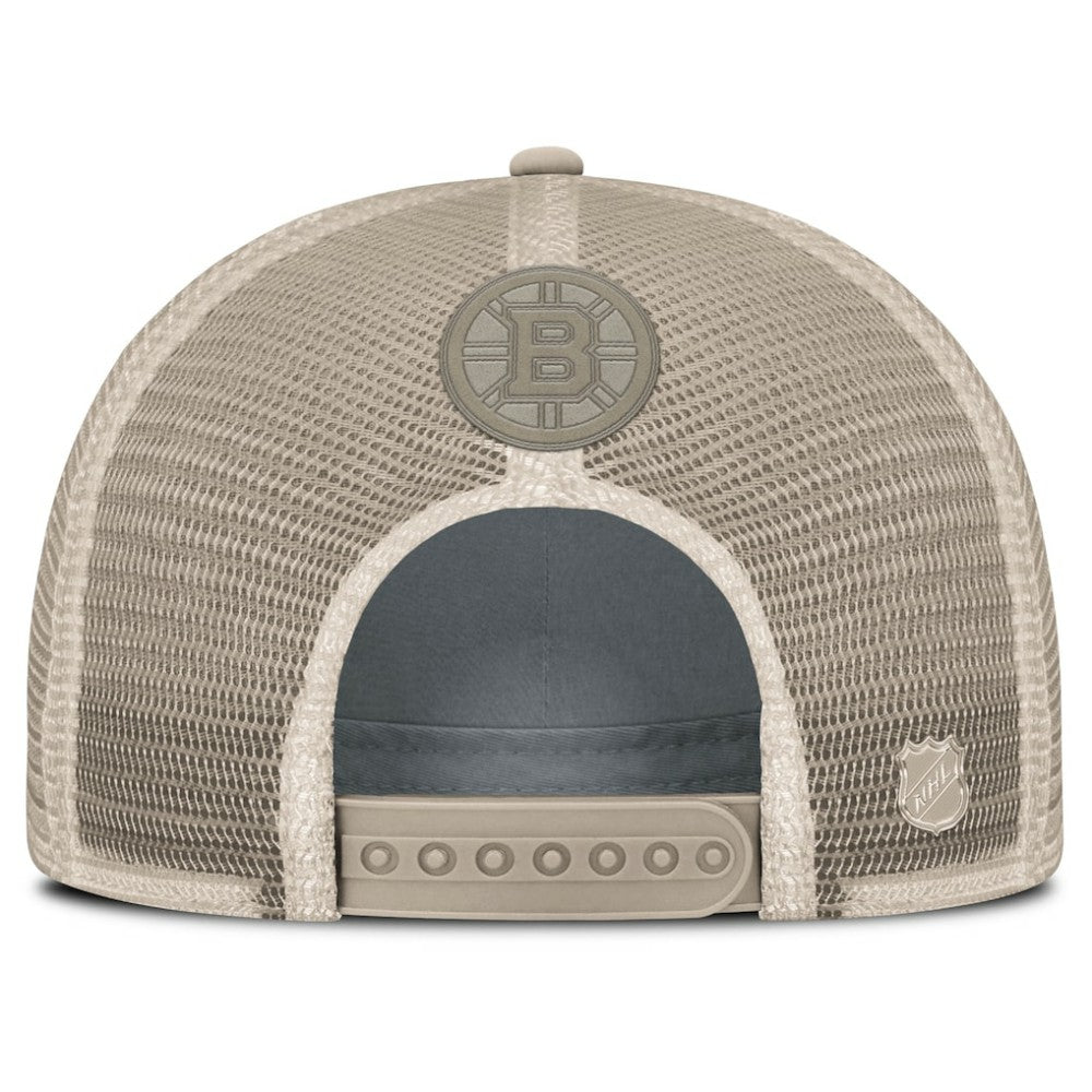Boston Bruins Fanatics Women's Authentic Pro Road Trucker Adjustable Hat Tan