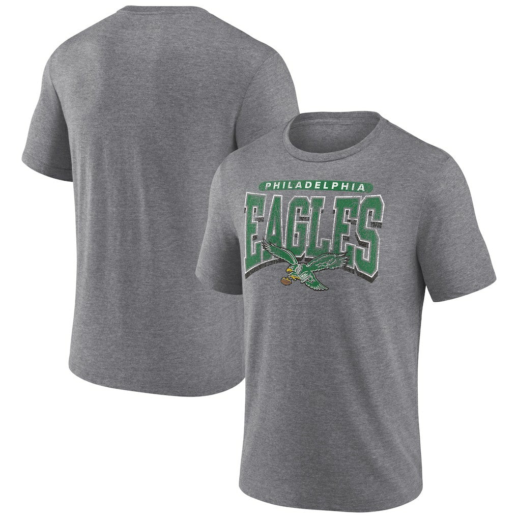 Philadelphia Eagles Warped Block Tri-Blend T-Shirt - Heather Gray outlet