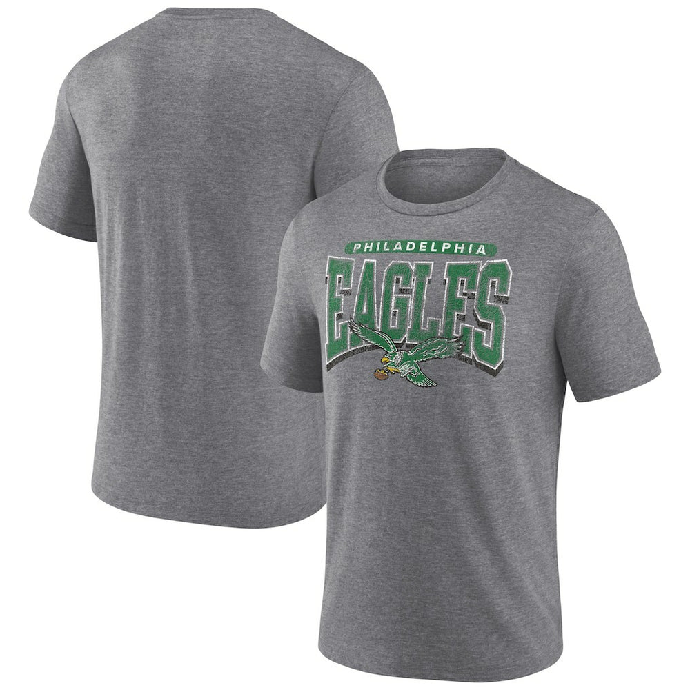 Philadelphia Eagles Warped Block Tri-Blend T-Shirt - Heather Gray outlet