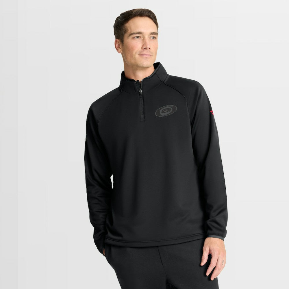 Carolina Hurricanes Fanatics Authentic Pro Tonal Rink Raglan Quarter-Zip Pullover Black