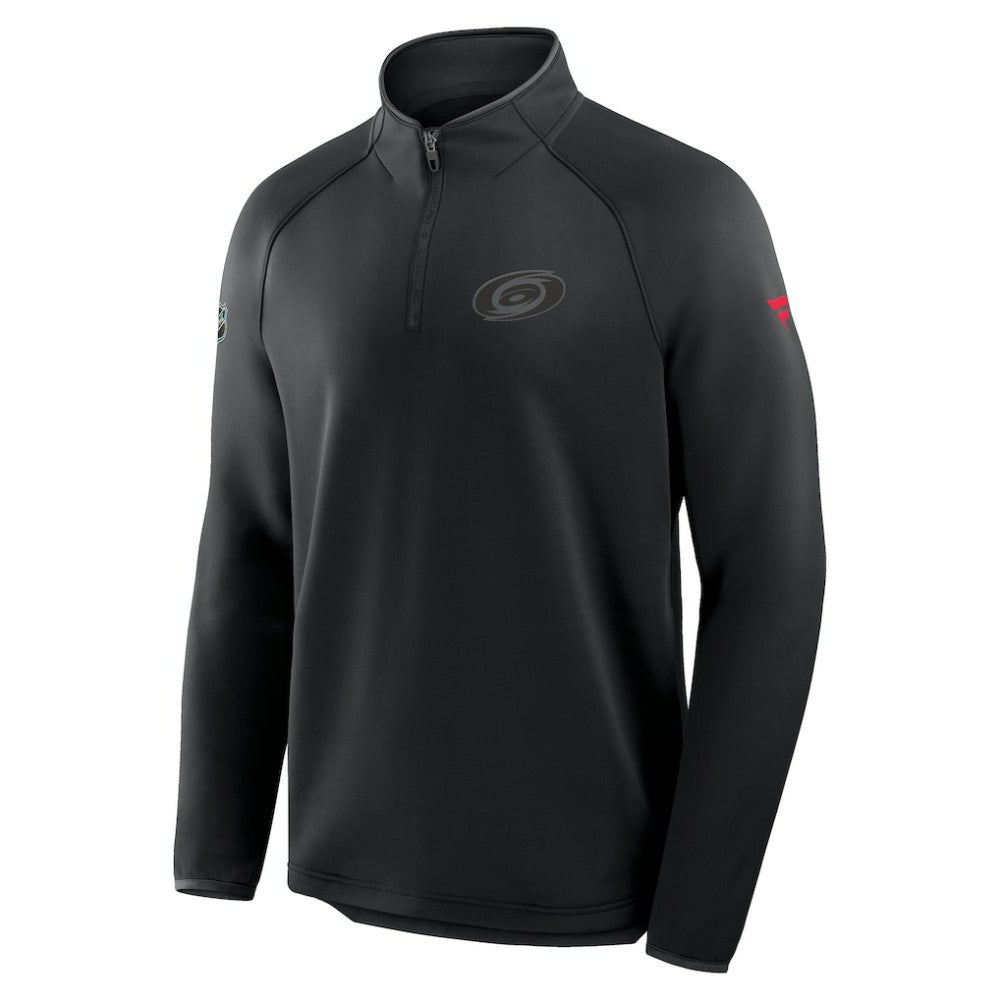 Carolina Hurricanes Fanatics Authentic Pro Tonal Rink Raglan Quarter-Zip Pullover Black
