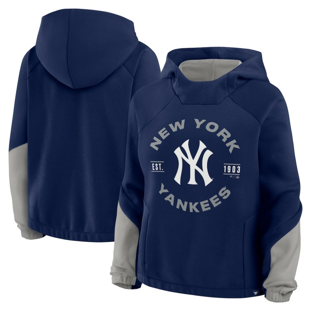 New York Yankees Women's Oversized Time to Win Pullover Hoodie - Navy
