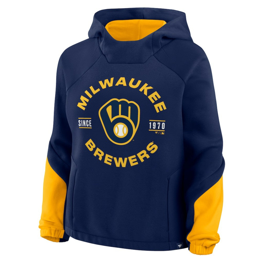 Milwaukee Brewers Women's Oversized Time to Win Pullover Hoodie - Navy