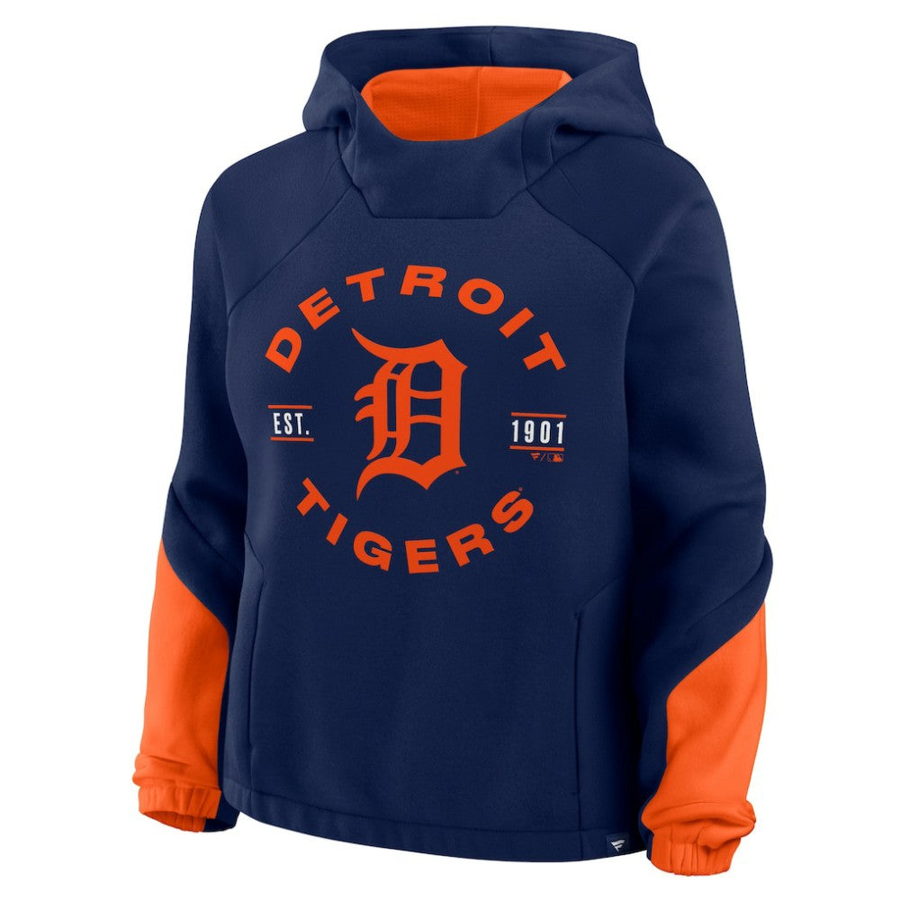 Detroit Tigers Women's Oversized Time to Win Pullover Hoodie - Navy