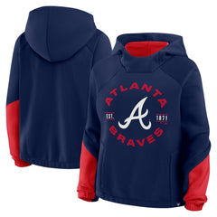 Atlanta Braves Women's Oversized Time to Win Pullover Hoodie - Navy