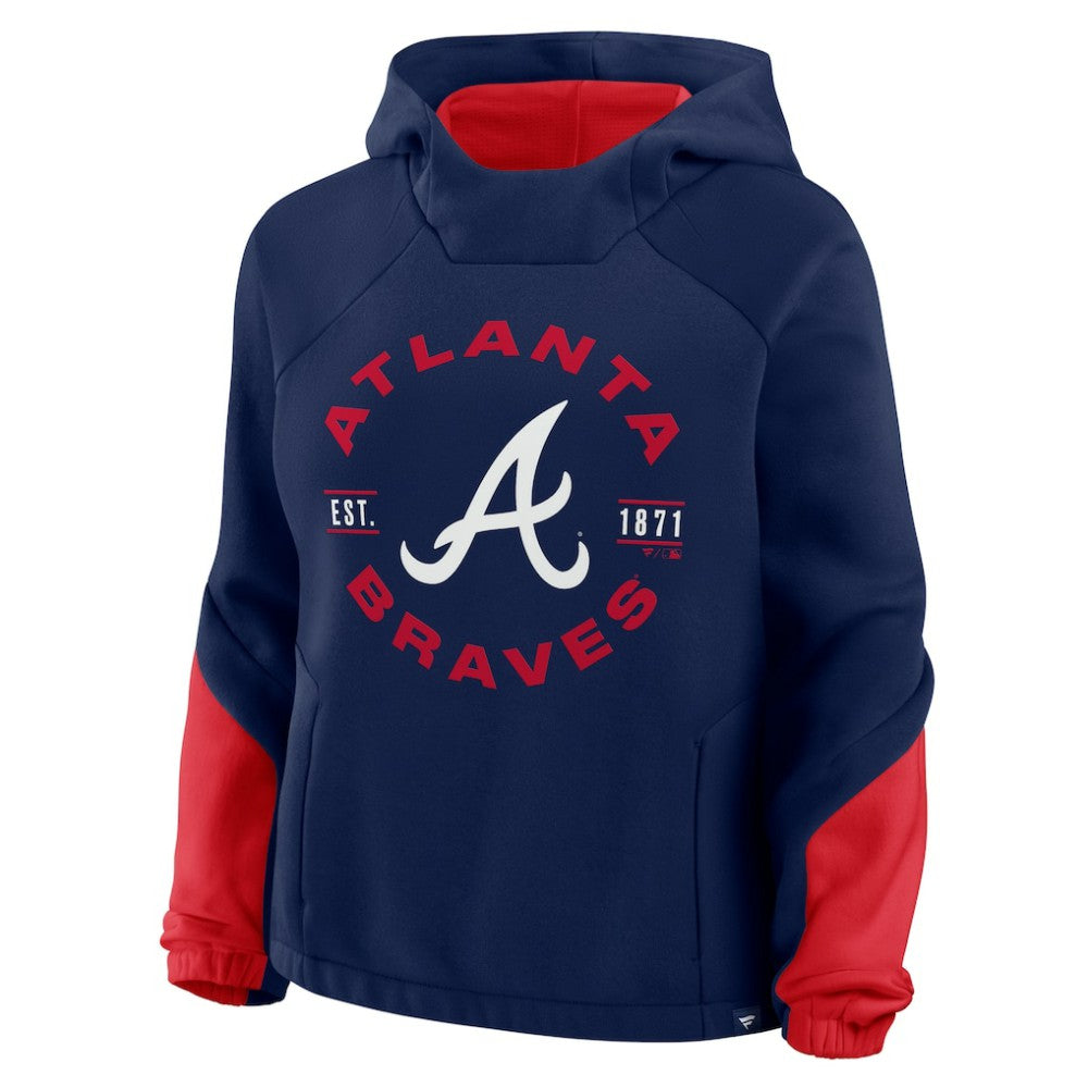Atlanta Braves Women's Oversized Time to Win Pullover Hoodie - Navy
