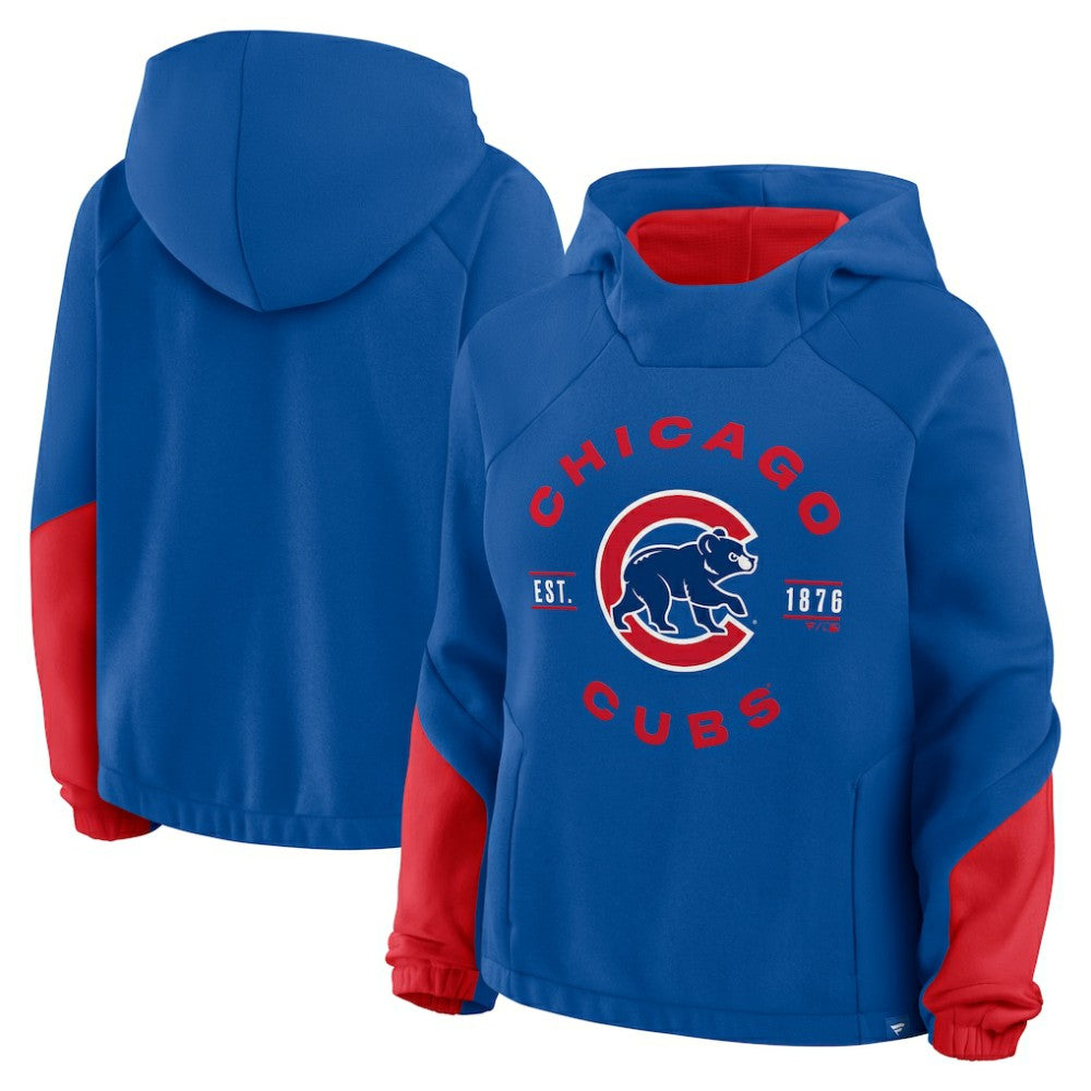 Chicago Cubs Women's Oversized Time to Win Pullover Hoodie - Royal