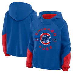 Chicago Cubs Women's Oversized Time to Win Pullover Hoodie - Royal