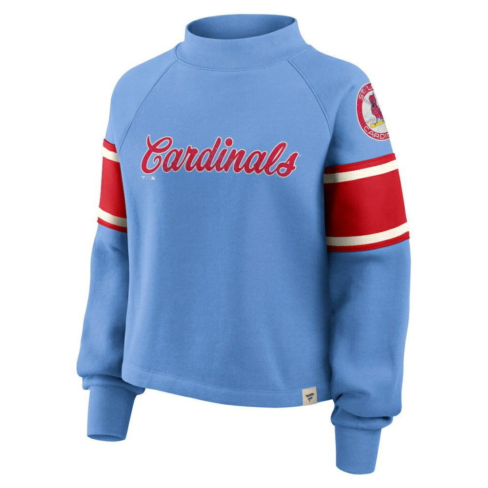 St. Louis Cardinals Women's Oversized Toss Sweep Raglan Pullover Sweatshirt - Light Blue