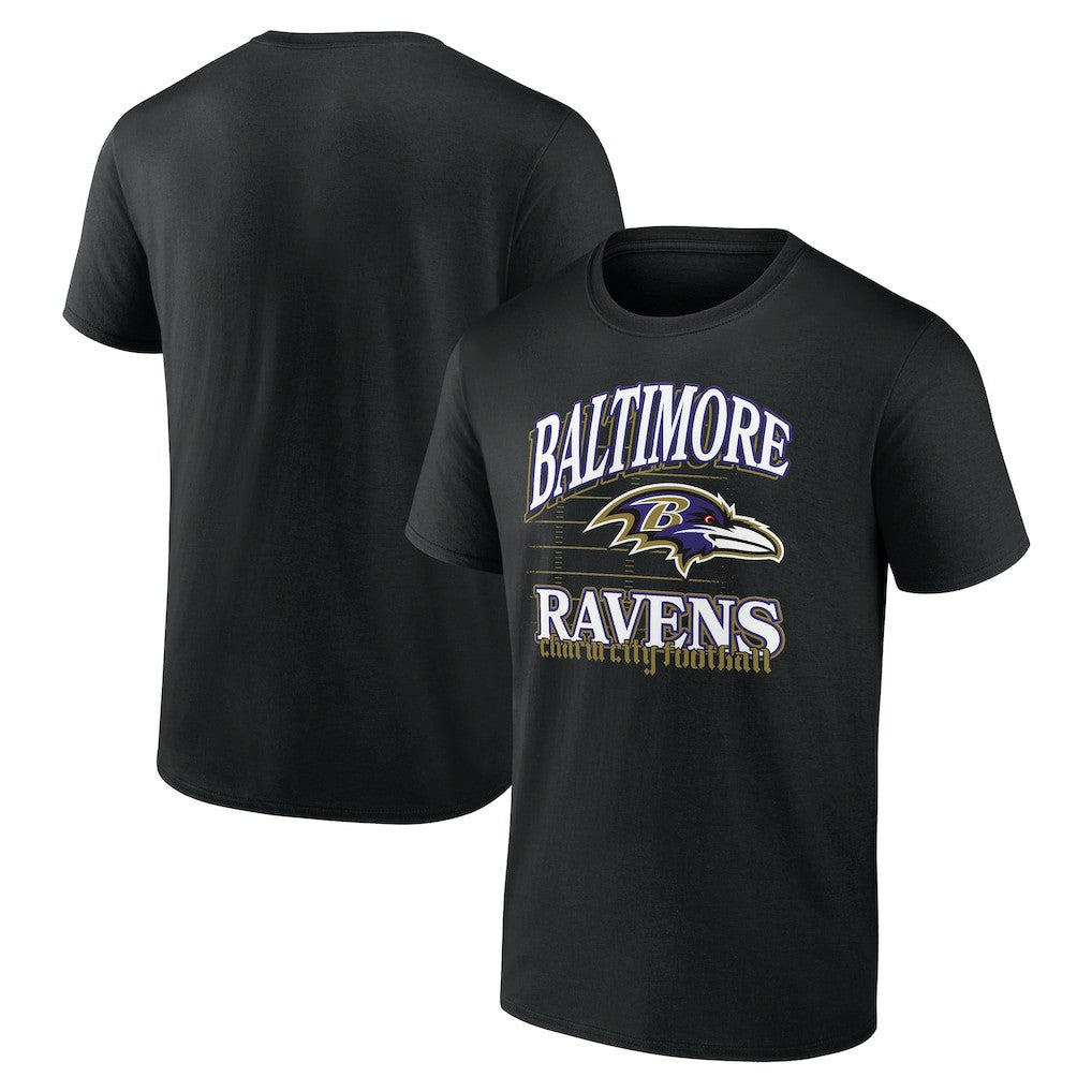 Baltimore Ravens Retro Gridiron T-Shirt - Black for sale
