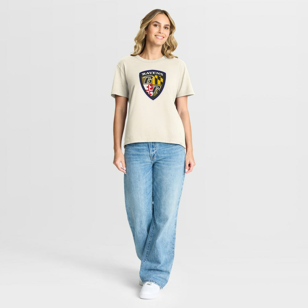 Baltimore Ravens Women's Dove Legacy T-Shirt - Cream on sale