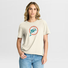 Miami Dolphins Women's Dove Legacy T-Shirt - Cream cheap