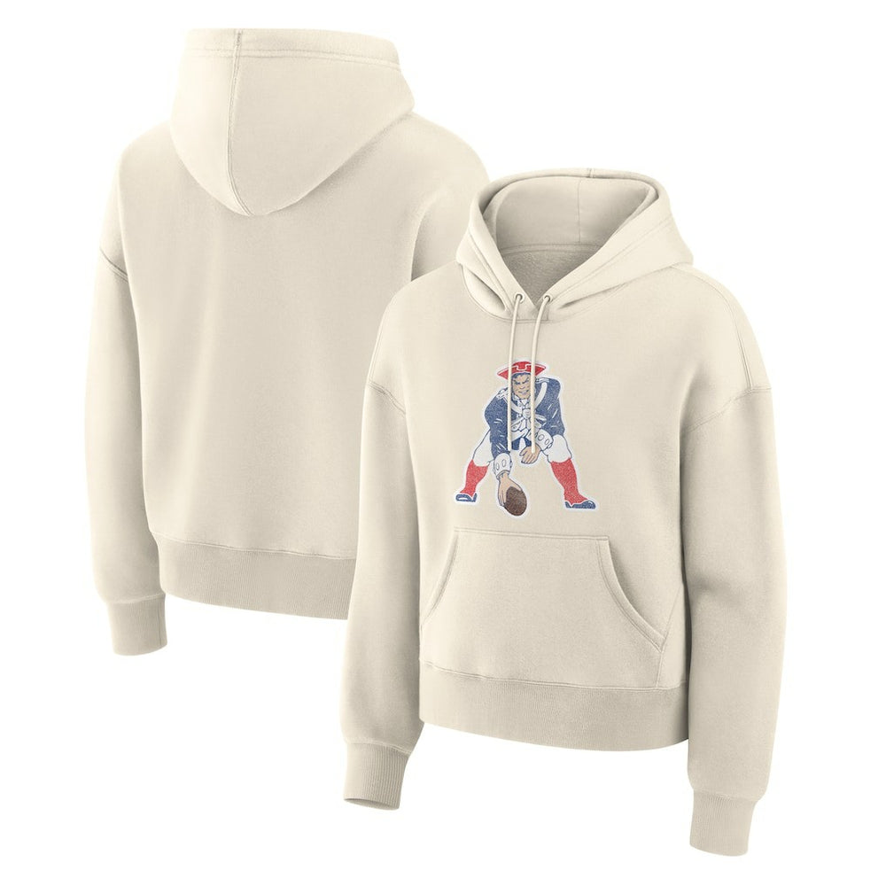 New England Patriots Women's Dove Legacy Pullover Hoodie - Cream sale