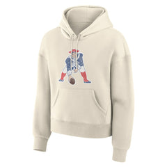 New England Patriots Women's Dove Legacy Pullover Hoodie - Cream sale