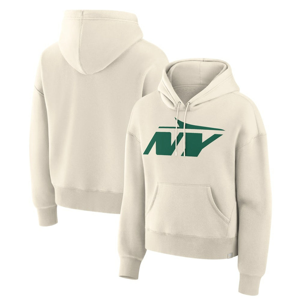 New York Jets Women's Dove Legacy Pullover Hoodie - Cream on sale